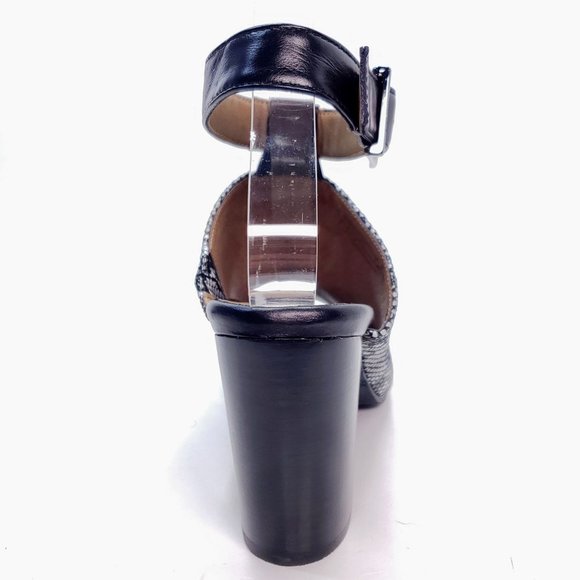 NIB Vionic Leather Snake Stacked Heel Peep Toe Slingback Bootie Women's … - Picture 3 of 10